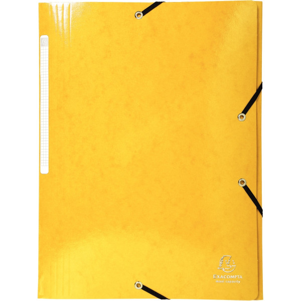 Chemise 3 rabats à élastiques en carte lustrée 425g, jaune