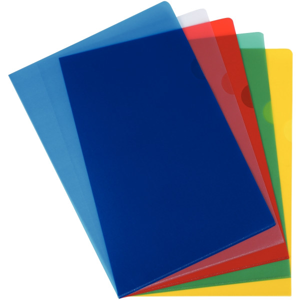 Sachet de 10 pochettes coin en polypropylène 12/100ème, coloris assortis