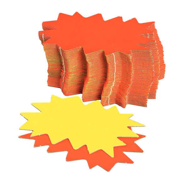 Paquet de 50 éclates, format 8x12 cm recto / verso : coloris jaune et orange