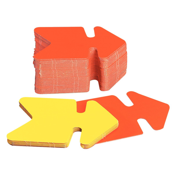 Paquet de 50 flèches format 12x16 cm recto / verso : jaune et orange