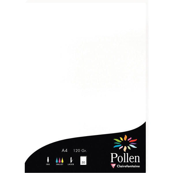 Paquet de 50 feuilles Pollen 210x297mm 120g blanc