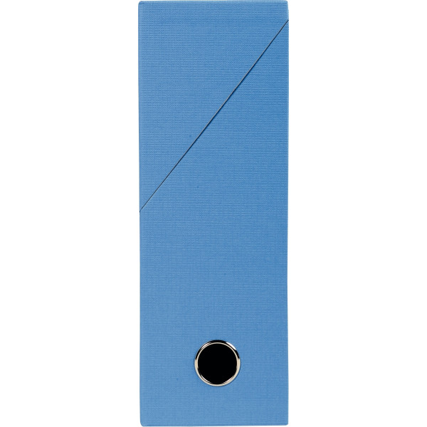 Boite de transfert papier toilé, dos 9 cm, bleu clair
