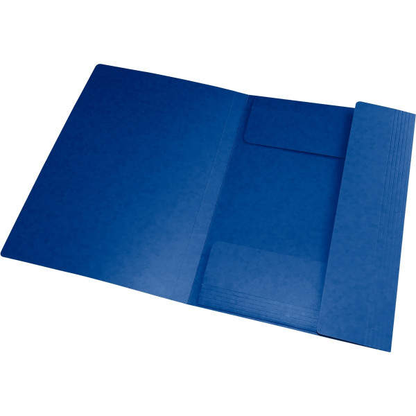 Chemise 3 rabats à élastiques TOP FILE+ en carte lustrée 4/10ème 390g bleu
