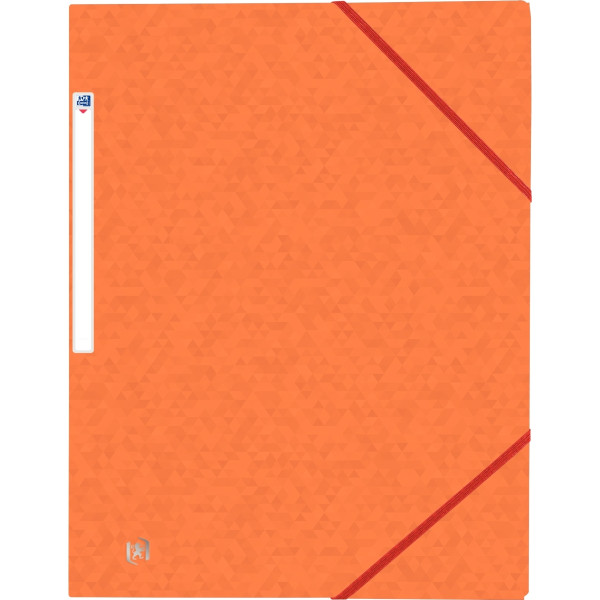 Chemise 3 rabats à élastiques TOP FILE+ en carte lustrée 4/10ème 390g orange