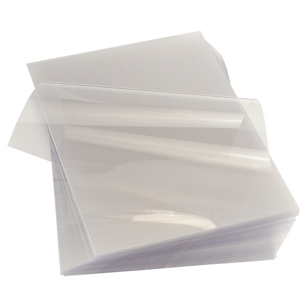 Paquet de 100 couvertures Cristal incolores, épaisseur 20 / 100e. format : 21x29,7 cm
