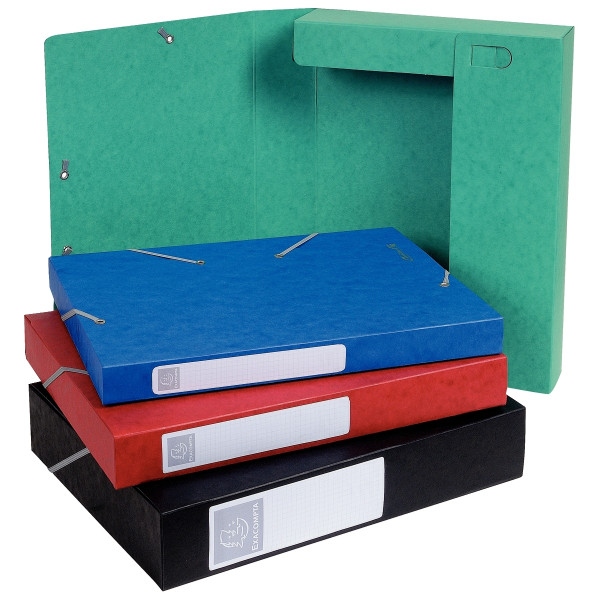 Boîte de classement en carte lustrée CARTOBOX dos 6 cm, coloris assortis