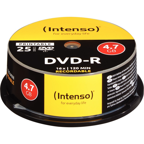 Spindle de 25 DVD-R imprimable Intenso 4,7 Go 16X