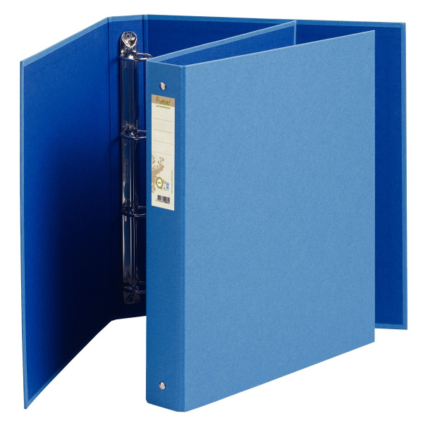 Classeur 4 anneaux rembordé papier recyclé FOREVER, format A4, dos 4 cm, bleu
