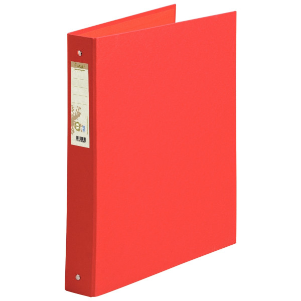 Classeur 4 anneaux rembordé papier recyclé FOREVER, format A4, dos 4 cm, rouge
