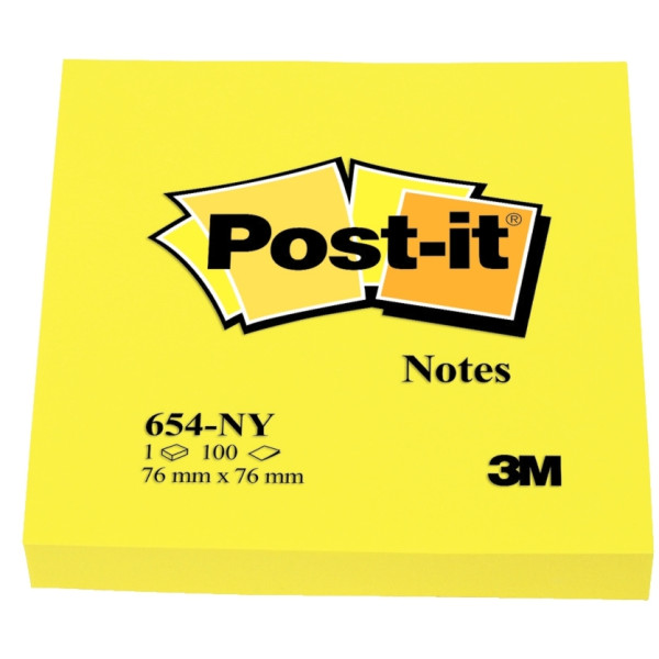 Paquet 6 blocs 100 feuilles Post-It 76 x 76 mm coloris jaune
