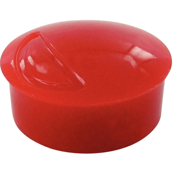 Blister de 6 punaises magnétiques, diamètre 22 mm rouge