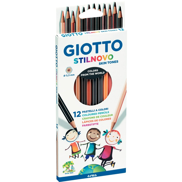 Étui de 12 crayons de couleur Stilnovo tons peaux