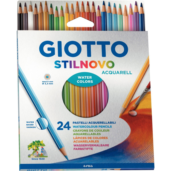 Étui de 24 crayons de couleur Stilnovo aquarellables assortis