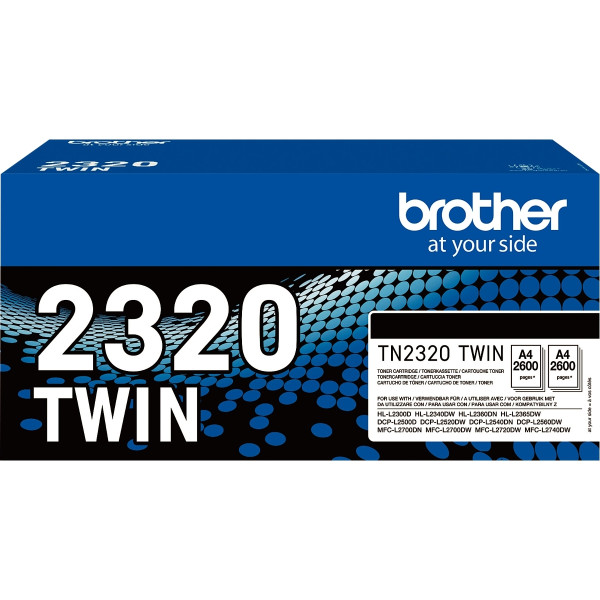 Lot de 2 toners à la marque Brother TN2320 TWIN noir