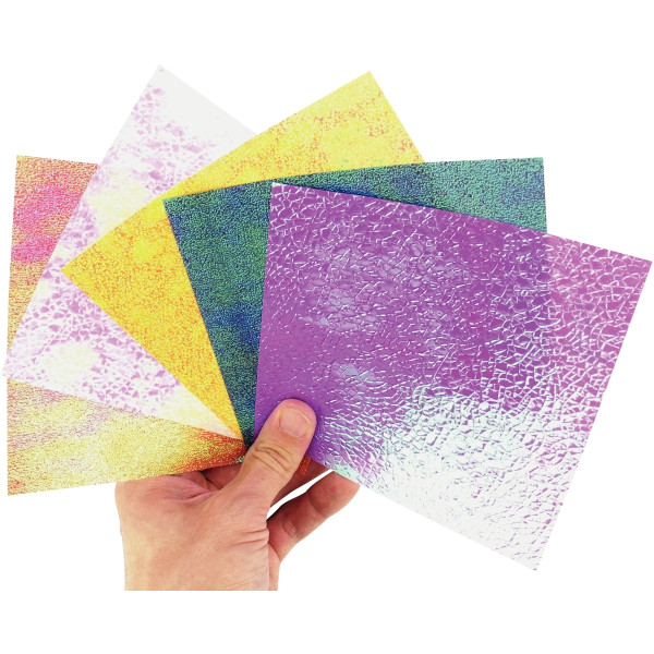 Paquet de 50 feuilles de papier iridescent dimensions 14 x 14 cm