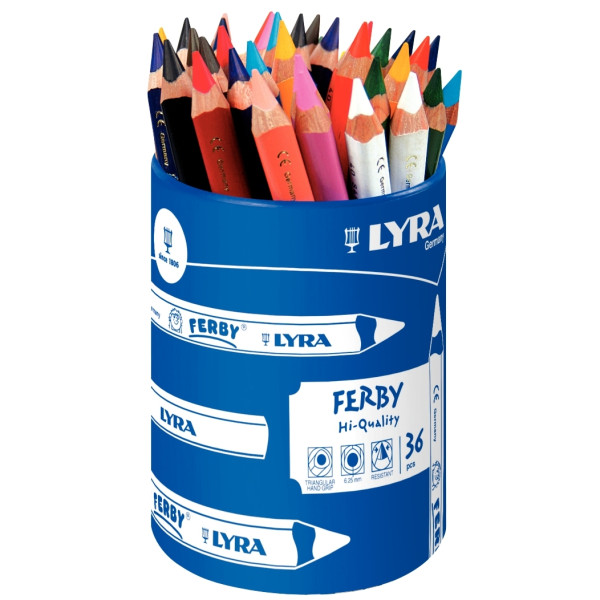 Pot de 36 crayons de couleur Ferby assortis