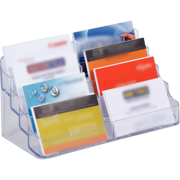 Porte-cartes de visite 8 compartiments transparent