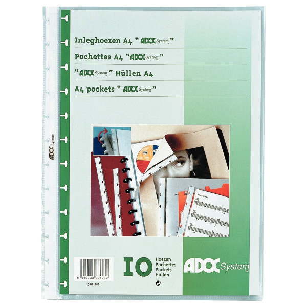 Paquet de 10 pochettes amovibles pour protège-documents ADOC
