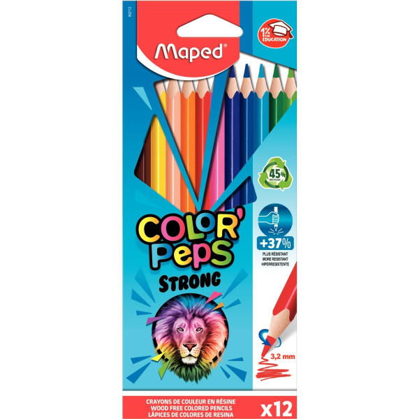 Pochette de 12 crayons de couleur Colorpeps Strong