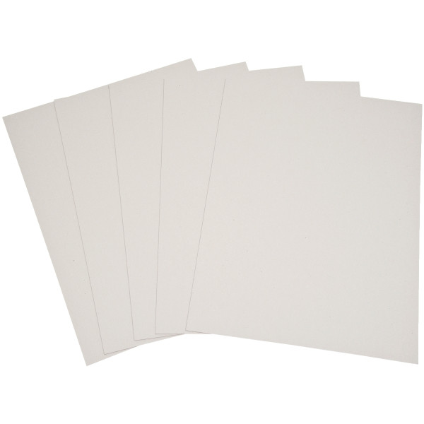 Paquet de 5 feuilles de carton épais, 2 côtés gris, format 60 x 80 cm, 1230 g épaisseur 2 mm