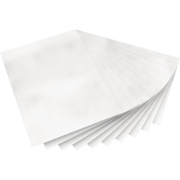 Pochette de 10 feuilles transparentes électrostatiques pour vitrail format 23 x 33 cm