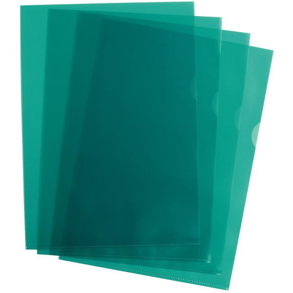 Boîte de 100 pochettes coin en polypropylène grainé 9/100ème, vert