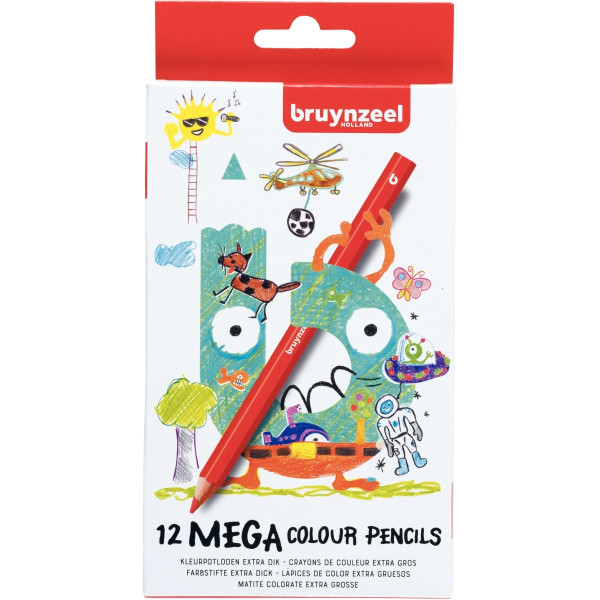 Étui de 12 crayons de couleur Méga Colours assortis