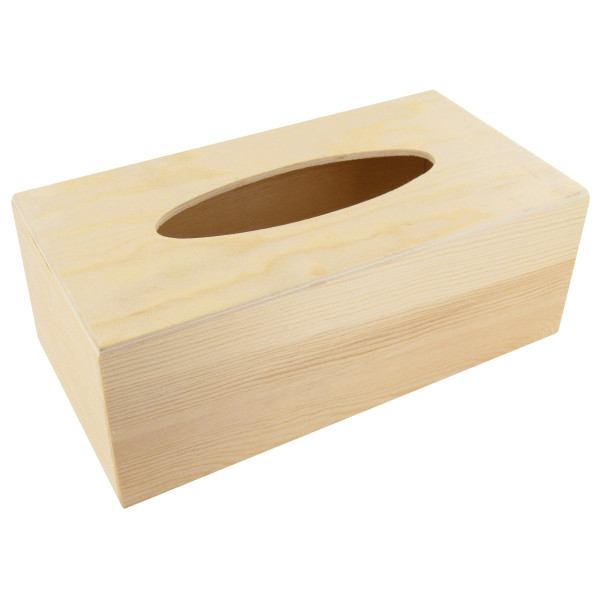 Boîte à mouchoirs rectangle, en bois