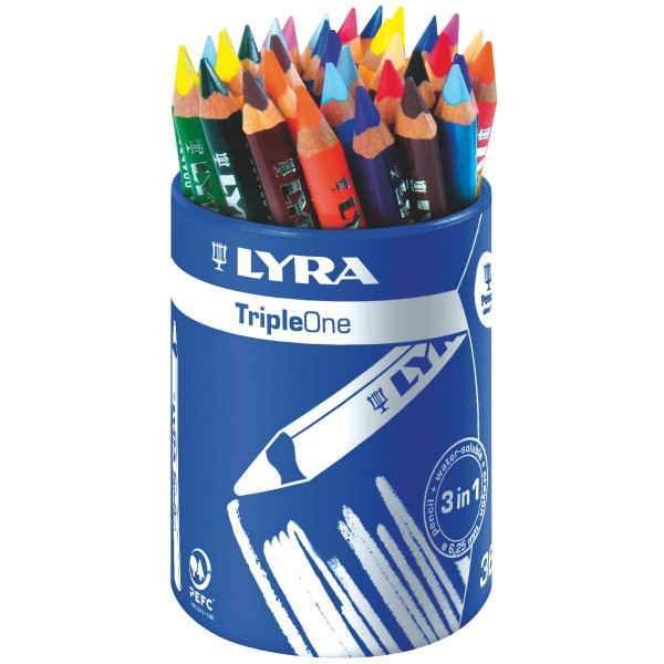 Pot de 36 crayons de couleur Triple one assortis