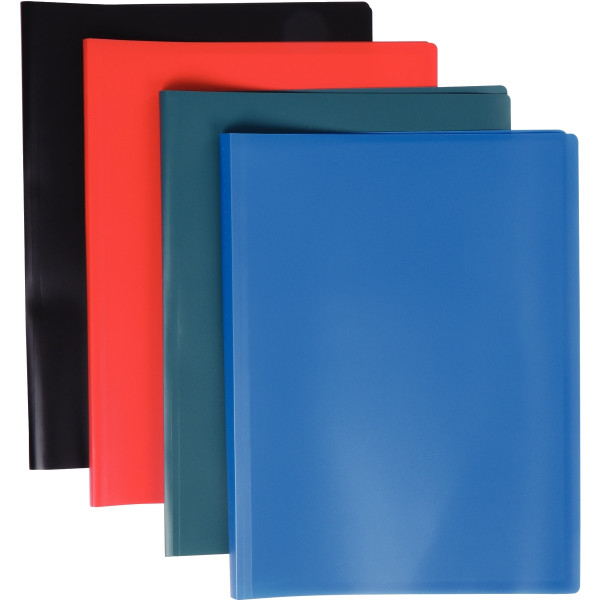 Carton de 30 protège-documents en polypropylène 80 vues, coloris assortis