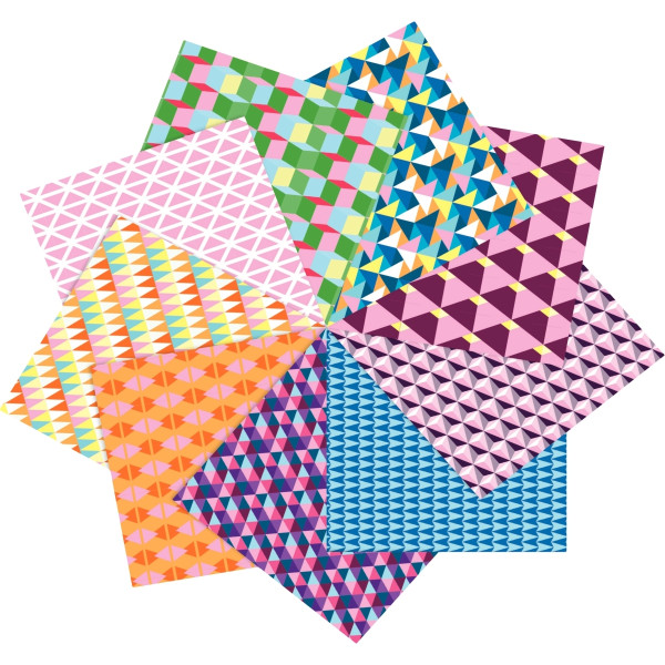 Pochette de 60 feuilles Origami Geometric format  20 x 20 cm