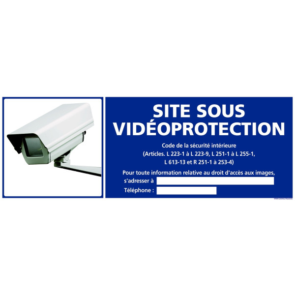 Panneau site sous vidéo protection