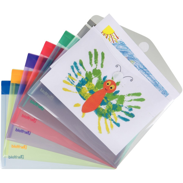 Paquet de 6 enveloppes pour format A5 en polypropylène, coloris assortis