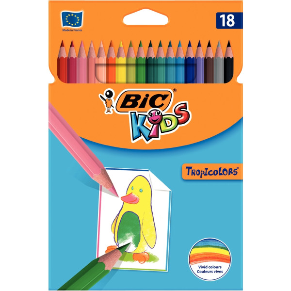 Blister de 18 crayons de couleur Tropicolor assortis