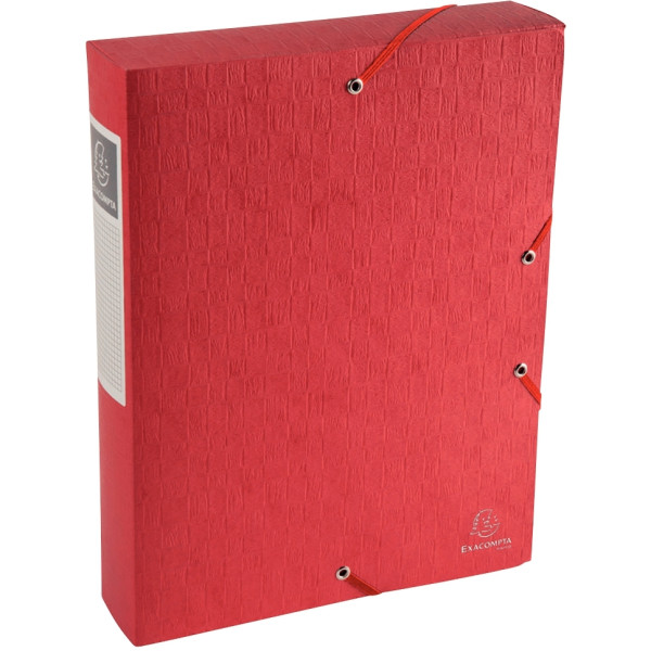 Boite de classement en carte lustrée SCOTTEN dos 6 cm, rouge