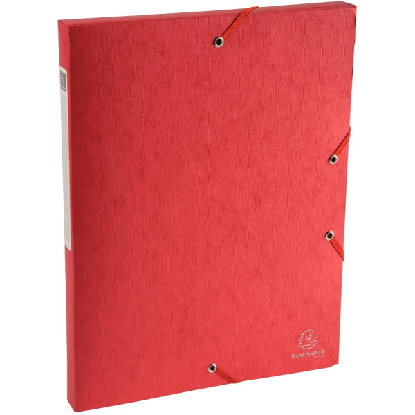 Boite de classement en carte lustrée SCOTTEN dos 2,5 cm, rouge