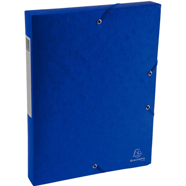 Boite de classement en carte lustrée SCOTTEN dos 4 cm, bleu