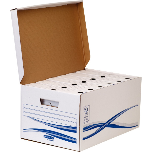 Container avec 6 boites d'archives dos 8cm blanc
