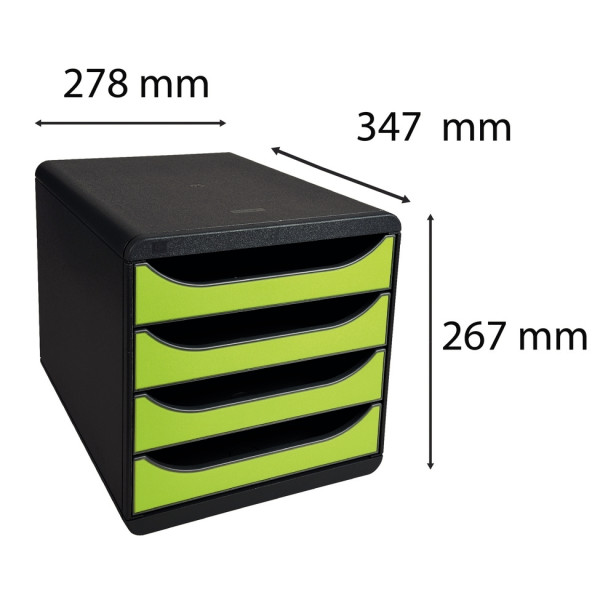 Module 4 tiroirs BIGBOX noir/vert