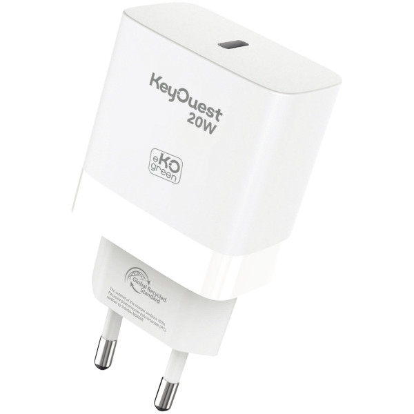 Chargeur secteur 1 port USB-C 20W blanc