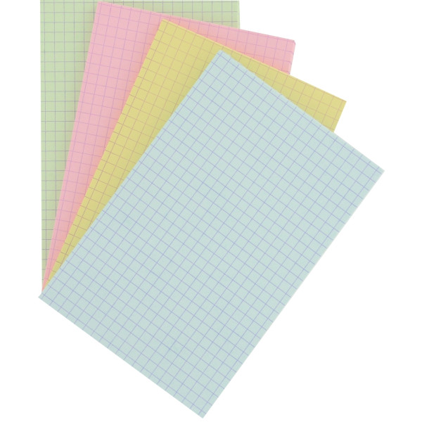 Paquet de 100 fiches bristol non perforées quadrillées 5x5 format 100 x 150 mm couleurs assorties (B