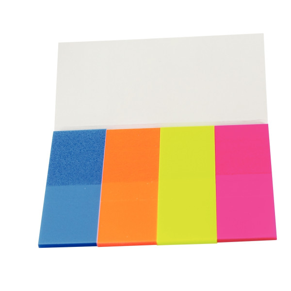 Etui de 4 distributeurs de 40 marque-pages film transparent couleurs assorties