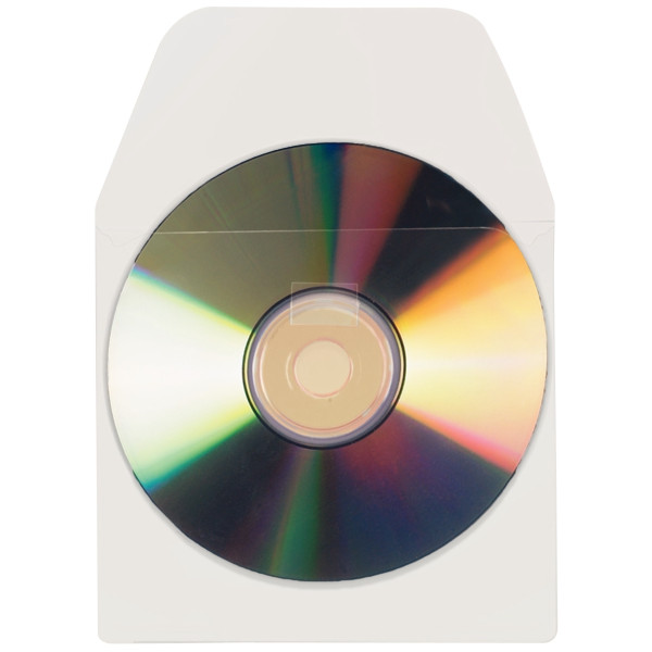 Paquet de 10 pochettes adhésives en polypropylène pour CD/DVD