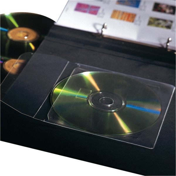 Paquet de 10 pochettes adhésives en polypropylène pour CD/DVD
