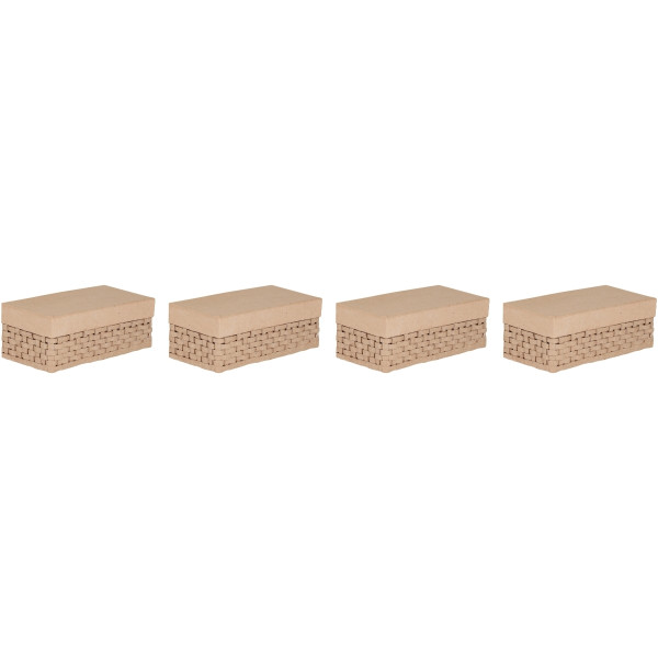 Lot de 4 boites rectangles tressées en carton