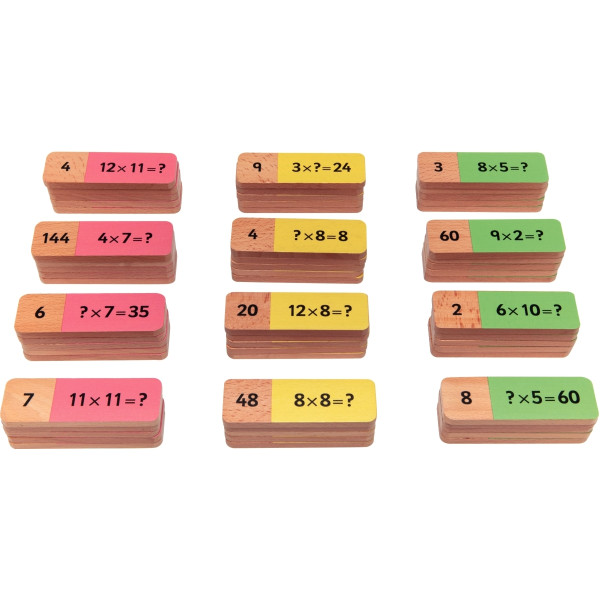 60 dominos multiplication en bois