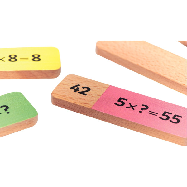 60 dominos multiplication en bois