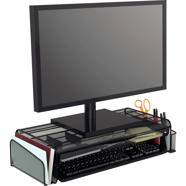 Support écran et organisateur ergonomique mesh noir