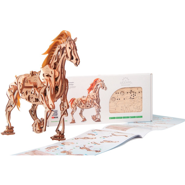 Maquette mécanique en bois, cheval