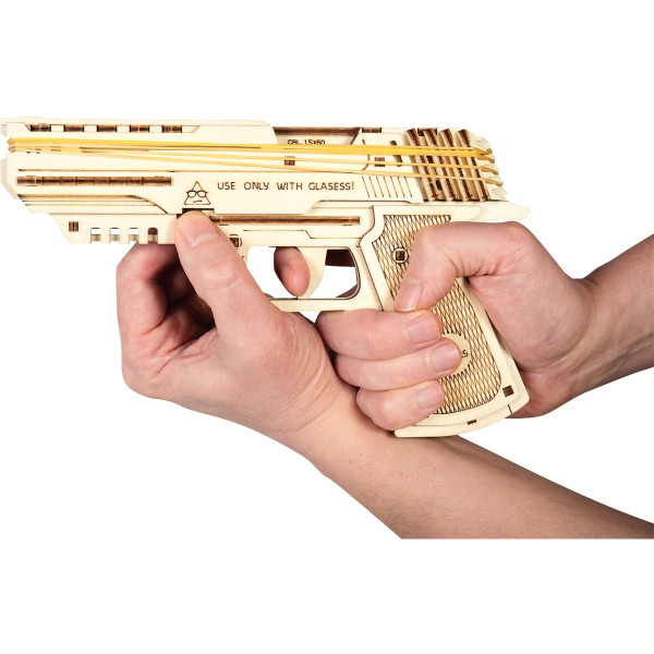 Maquette mécanique en bois, pistolet